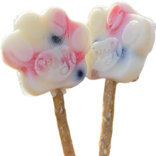 To hjemmelavede hundeis formet som poter