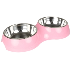 FRESH dobbelt madskål lyserød