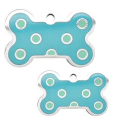 Ollipet hundetegn | Lyseblå m. lysegrønne prikker