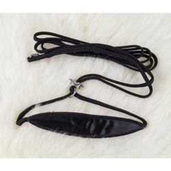 Showline m. hagestykke i satin - sort