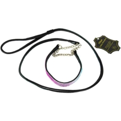 Showline i rundsyet læder med "Rhinsten"