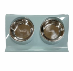 Ollipet Tilt Diner Dobbelt Madskål | Lyseblå