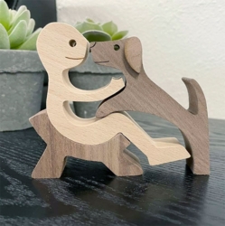 Dog Love in a chair | Træfigur sæt