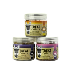 Små hundegodbidder i tre varianter, kylling, and og fisk