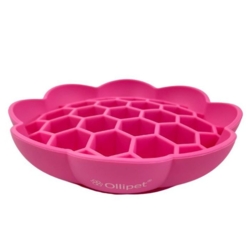 Ollipet blomst slikkeskål er udstyret med en effektiv sugekop