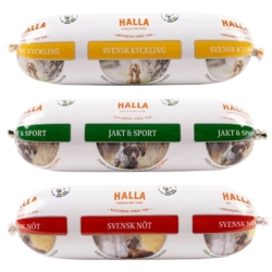 Vådfoder til hunde i flere varianter, fremstillet af svenske råvarer