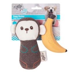 Sjovt hundelegetøj med piv – Aben Anders og Bente Banan fra AFP er et sødt legetøjssæt til hvalpe og små hunde, der elsker lyd og leg