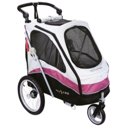 Hundeklapvogn med roterbart forhjul og justerbart styr – perfekt til hundeudstillinger