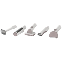 Seks udskiftelige mundstykker i Vacuum Grooming Kit 6i1 – inkl. karte, underuldsfjerner, fnugbørste og støvsugermundstykke