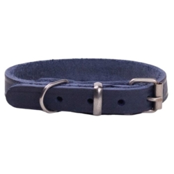 Walk'it har lavet det smukkeste læderhalsbånd til din hund i en dyb blå farve.