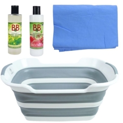 Pakketilbud | Shampoo, balsam, conditioner, håndklæde & badekar