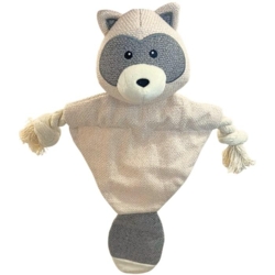 Sjovt hundelegetøj med knudereb som arme og knitrepapir i kroppen