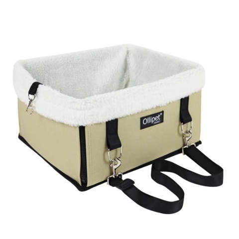 Luksus biltaske m. lammeskind I Beige