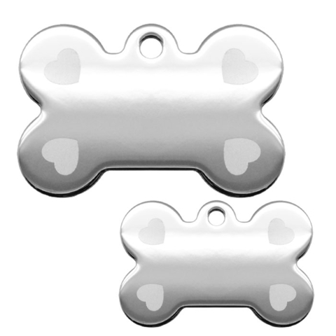 Ollipet sølv hundetegn | Kødben m. Hjerter