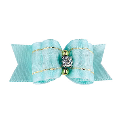 Silkesløjfe med perler og similisten mint