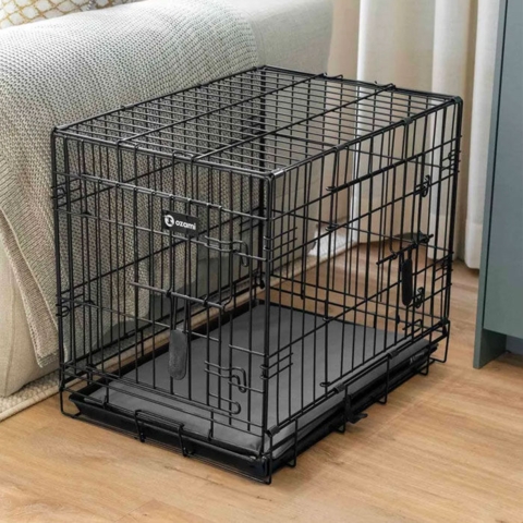 Ozami hundebur | Sort lakeret - Uden madras