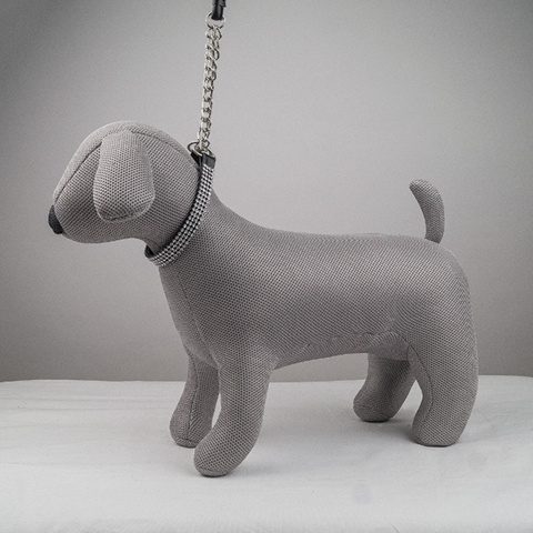 Ollipet Showline i rundsyet læder med "Hvide Rhinsten"