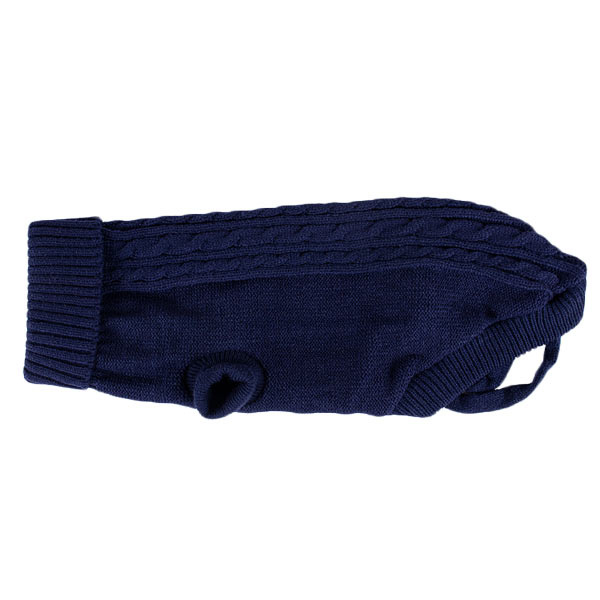 Hundesweater med snoet design i strik | Hvid