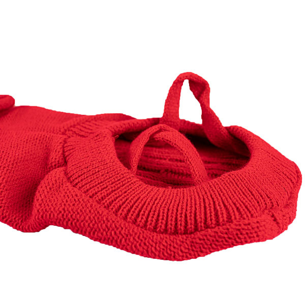 Hundesweater med snoet design i strik | Stropper til bagben