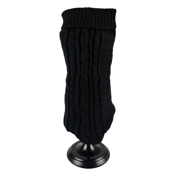 Hundesweater med snoet design i strik | Sort