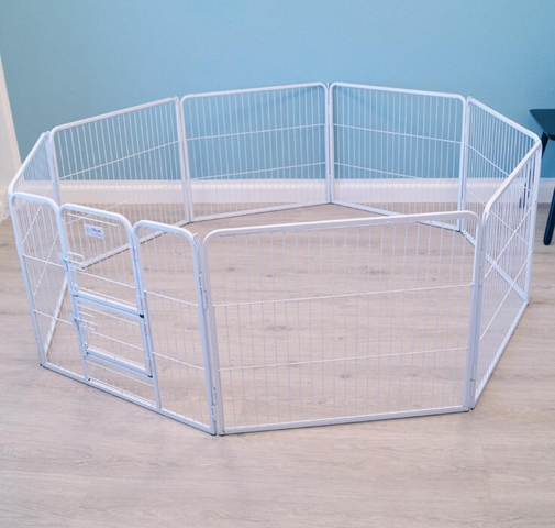 Ollipet Hvid Hvalpegård | 2 delt låge - Aflang