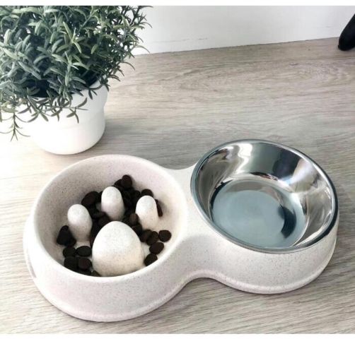 Bambus slow feeder skålsæt