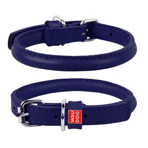 Rundsyet læder halsbånd | WauDog I Lilla