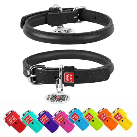 Rundsyet læder halsbånd | WauDog