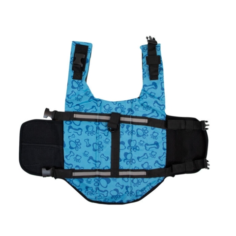 Redningsvest | små hunde | Lyseblå | Udfoldet