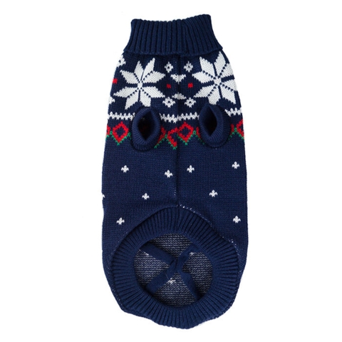 Marineblå vintersweater med snefnug