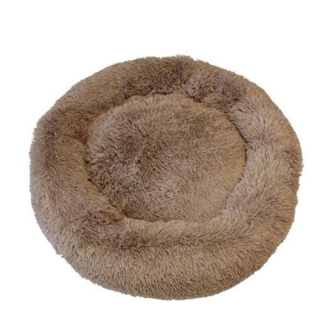 FLUFFY Donut hundeseng m. lynlåsHundekurv m. aftageligt betræk| Brun