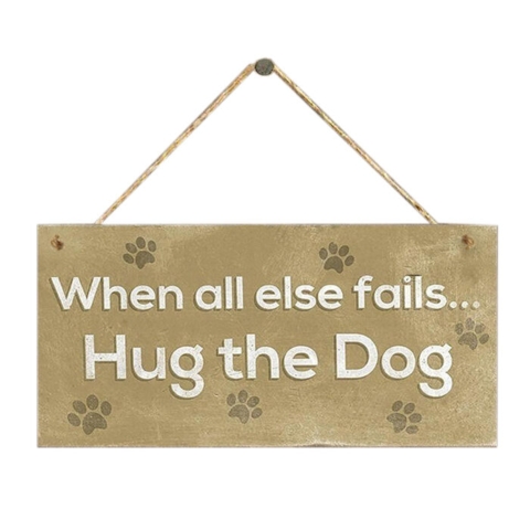 Træskilt med hundecitater