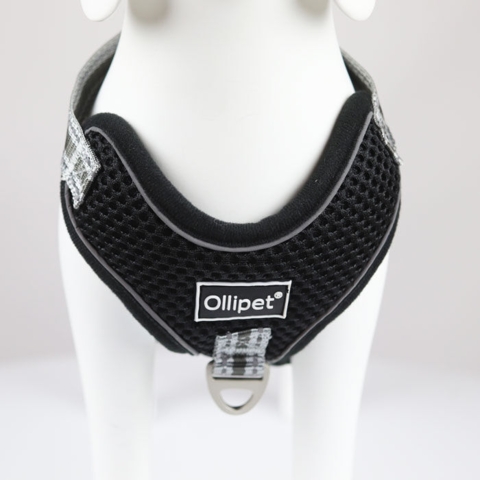 Ollipet Doumm Air mesh Step-In sele / sort - Med D-ring til hundesnor