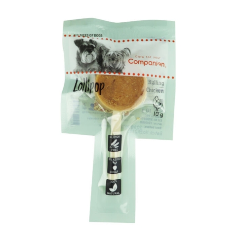 Companion Chicken Lollipop er lavet af råhud og kylling