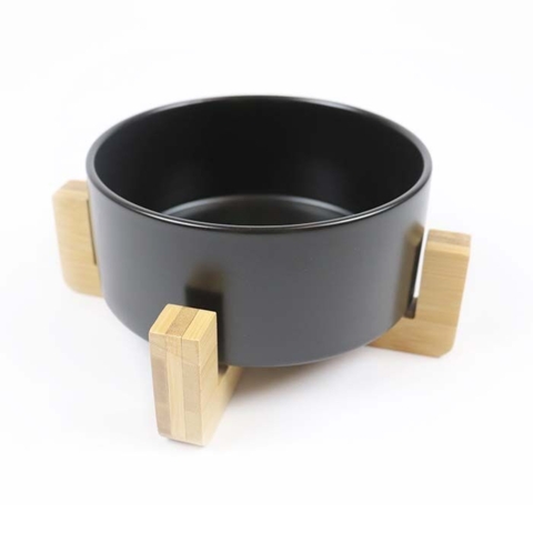 Ollipet Cooper Keramikskål + Bambusholder