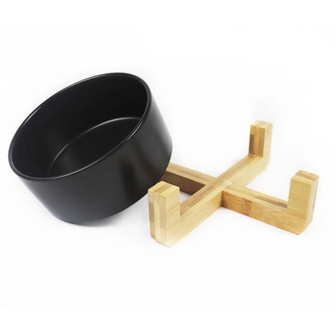 Ollipet Cooper Keramikskål + Bambusholder I 2 delt