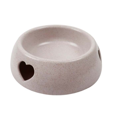 Ollipet madskål med hjerte I Lysegrå
