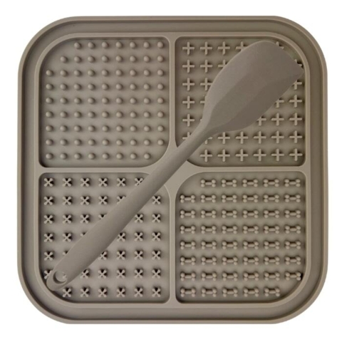 Flot og praktisk slikkemåtte perfekt til aktivering af din hund. Ses her i farven Mokka.