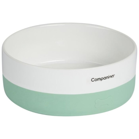 Stilren hundeskål til mad og vand i grøn