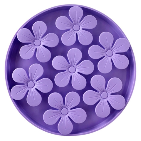 Ollipet Blomster slikkemåtte | Lilla