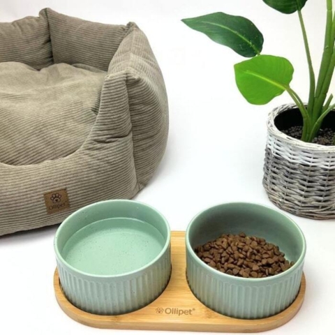 Keramik hundeskåle i flot design fra Ollipet.