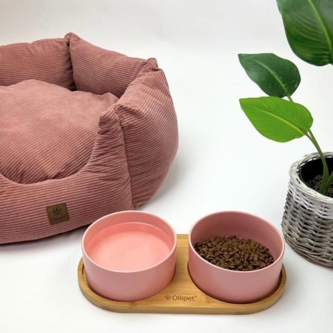 Ollipet rund bambusholder | dobbelt