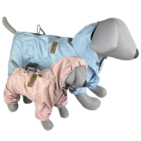 Ollipet regndragt med refleksbånd på ryggen, perfekt til mindre hunde på gåture i regnvejr og mørke