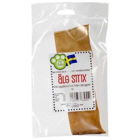 My Treat Elghud Stick er en tyggesnack til de lækkersultne hunde