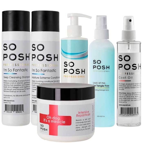 Porfessionelt shampoosæt fra So Posh til dig der ønsker den bedste pels på din showhund