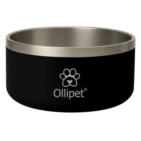 Smart mad- og vandskål fra Ollipet i flot sort farve. Kan gå i opvaskeren.