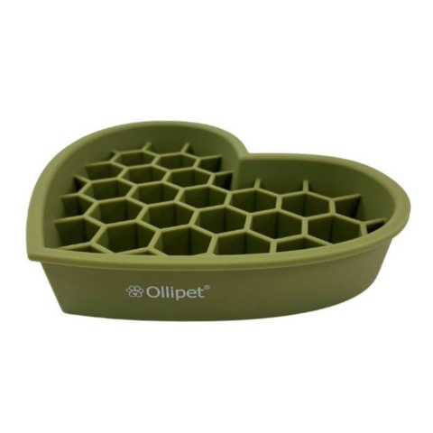 Ollipet hjerte slikkeskål er både en slowfeeder og slikkemåtte