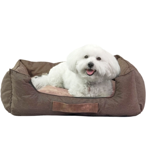 Sally i khaki hundeseng fra Ollipet, der matcher Ollipet Comfort autosædet. STR. 60 cm