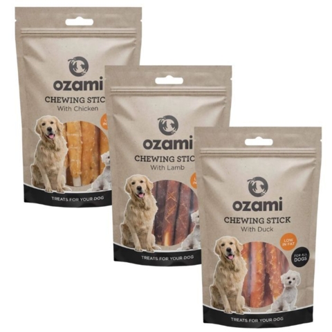 Lækre, fedtfattige tyggepinde til hunde af råhud