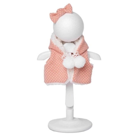 Plysdrøm tøj til legetøjshvalp. Sød vest og sløfte.